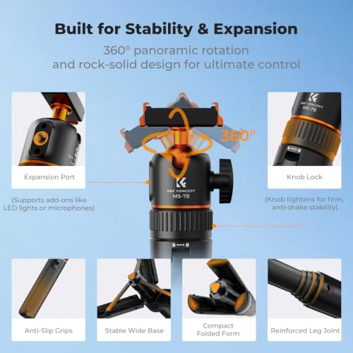 Image of K&F CONCEPT 25.6 inch Selfie Stick Tripod for DJI Osmo Action 5 Pro