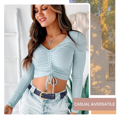 Women Belt for Jeans Pants Fashion Gold Buckle Ladies Dress Waist Belt2