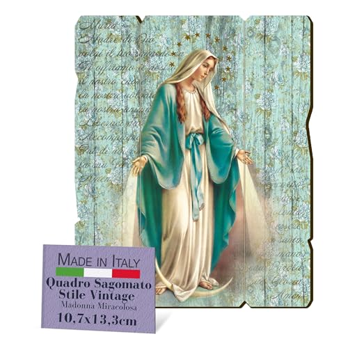 QUADRO LEGNO - Il quadro è in linea con la tradizione cattolica, rappresentando con coerenza l'umiltà e semplicità della devozione di chi lo dona o lo riceve. Offre un impatto positivo e raffinato per arricchire ogni spazio domestico o luogo sacro