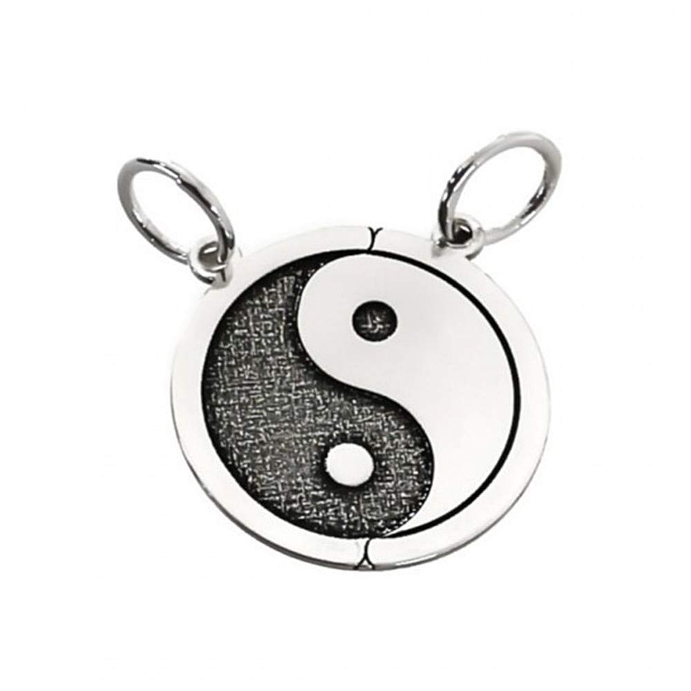 Colgante plata Ley 925m Yin-Yan 18mm. divisible unisex - Personalizable - GRABACIÓN INCLUIDA EN EL PRECIO