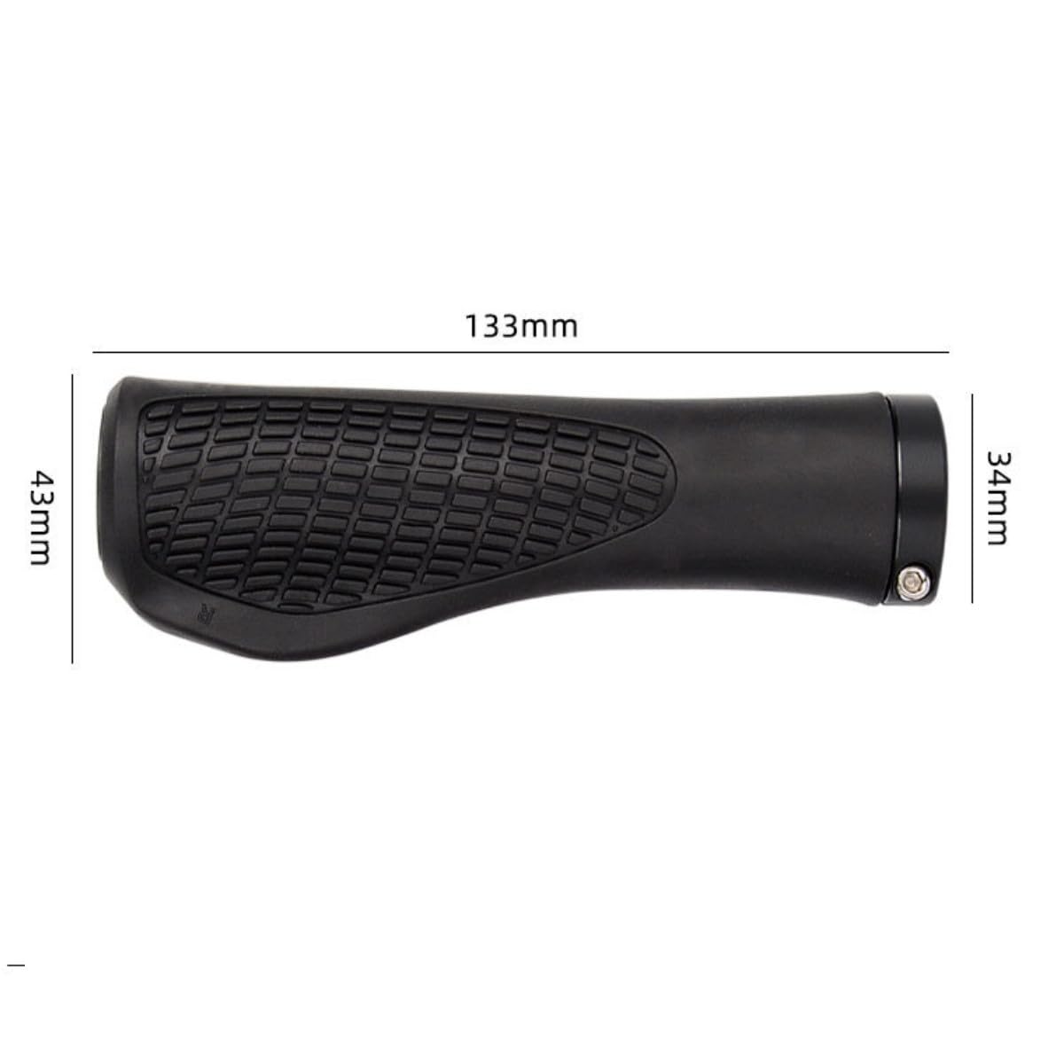 Houson Ergonomic, Non-Slip Rubber Bike Grips - MTB & E-Bike Compatible, Black, 22.2 - Image 3