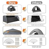 Cflity Camping Tent, 3 Man Pop Up Tent Automatic Instant Three Layer Waterproof 4 Season Large Dome Tent & Shelters with Extended Floor Mat Porch 2 Hall Poles Removable Rainfly - Image 5