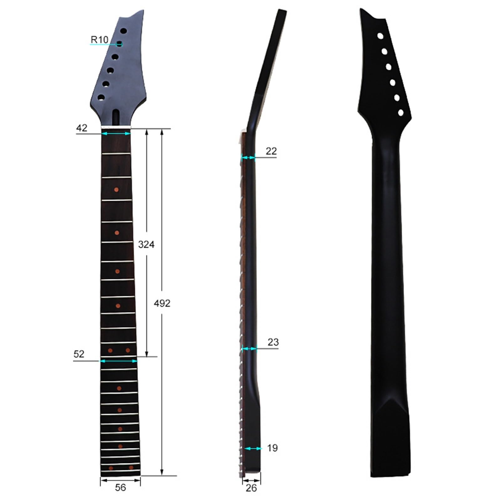 Guitar Neck Set 6 String 24 Fret Maple Red Tone Dot Neck Electric Guitar DIY Accessories