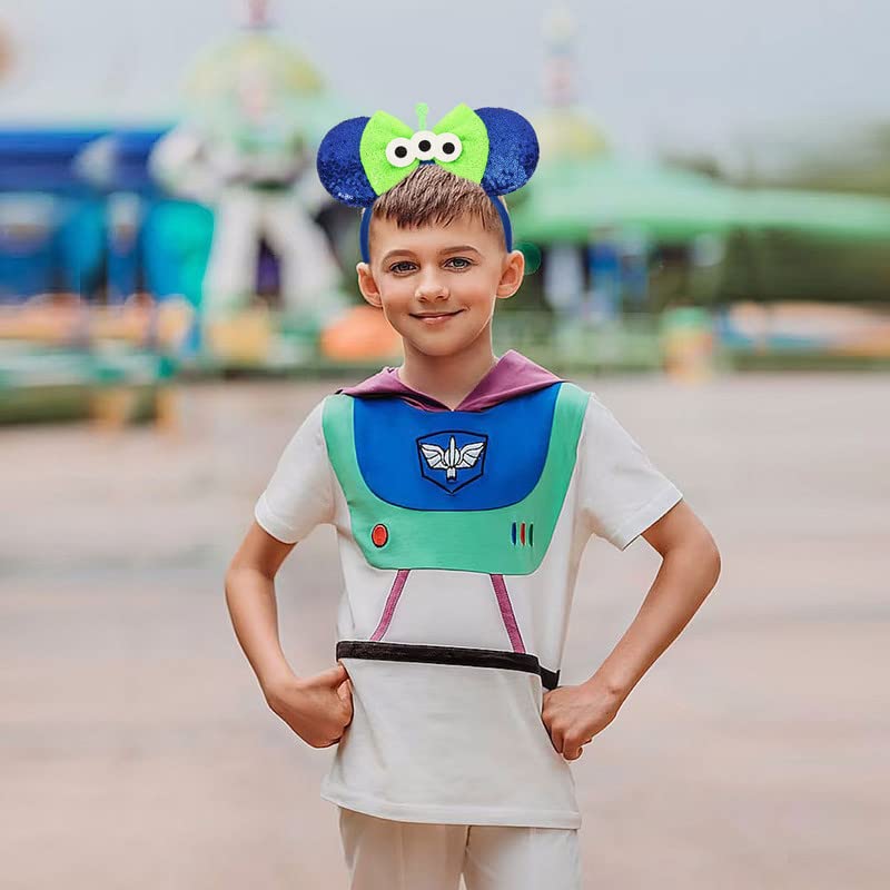 Miniatura 3 de Diadema de orejas de ratón, orejas de ratón de lentejuelas para mujeres, niñas y niños, diadema de lazo brillante para decoración de fiesta de