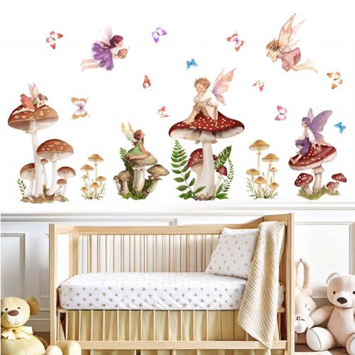 Vinilos decorativos Mushroom Fairy para paredes para niñas miniatura 3
