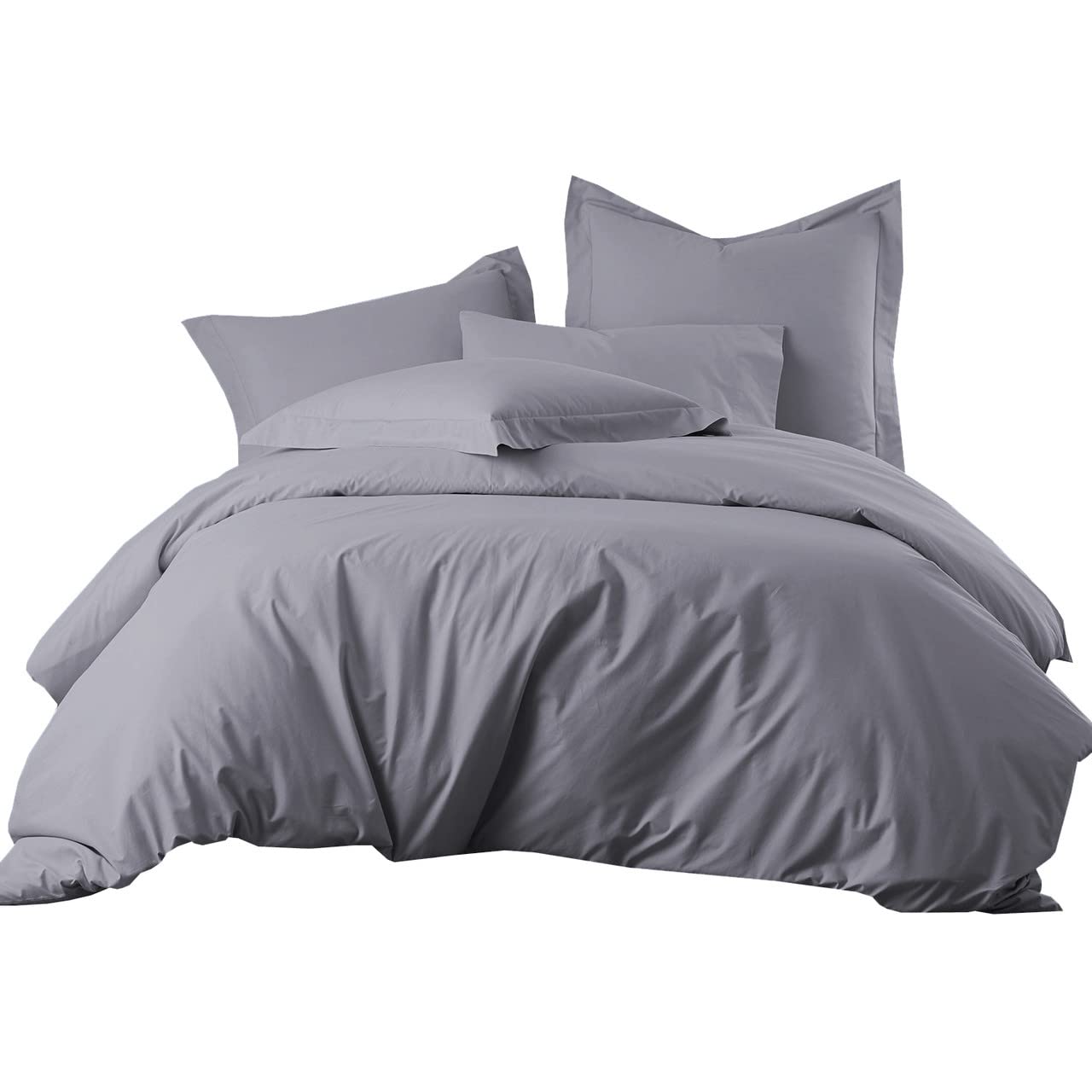 Royal Hotel 3-Piece Duvet Cover Set - 650 Thread Count Cotton Blend, Full/Queen, White