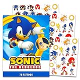 - Nintendo - Sonic Temporary Tattoos for Kids and Adults - 75 Sonic the Hedgehog Tattoos For Party Favors Goodie Bags and More (Sonic Party Supplies Bundle)