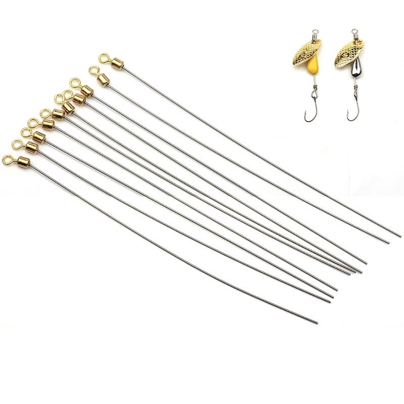 50 piezas de ejes de alambre para señuelos de acero inoxidable miniatura 1