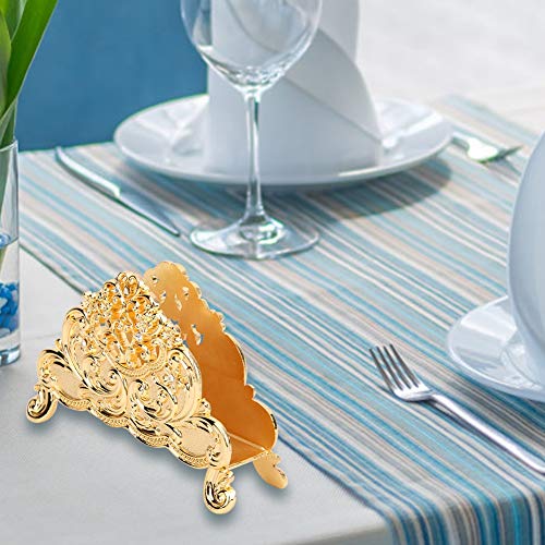Serviettenhalter, Metall Servietten Halterung Serviettenständer für Hotel Restaurant Esstisch, 13.2 * 4 * 8.2CM(Gold) - Image 4