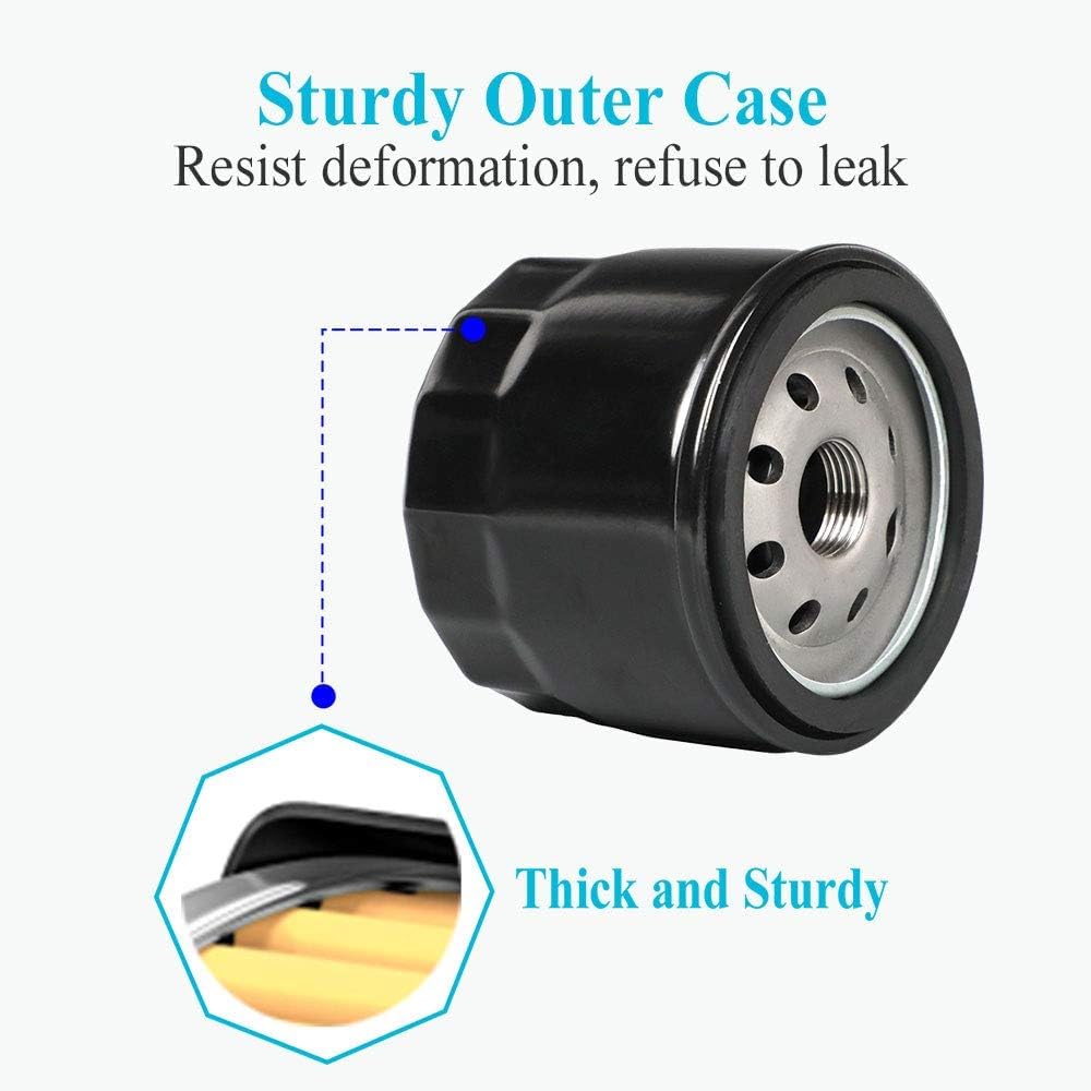 HUAWELL 12 050 01-S Oil Filter for Kohler Engine Lawn Mower, Troy Bilt Bronco 12 050 01, Professional 1205001-S 12 050 01-S1 Oil Filter (5 Pack Black)