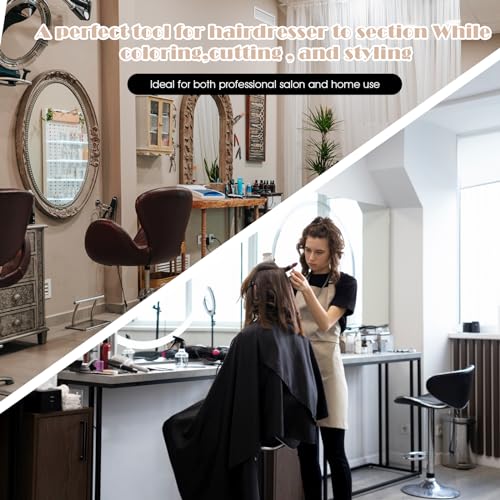 2 Pcs Hair Sectioning Clips, Hair Clips for Styling Sectioning Professional Sectioning Grip Hair Clips Comb Hair Styling Accessories for Salon Home Hair Cutting Coloring (Black) - Image 5