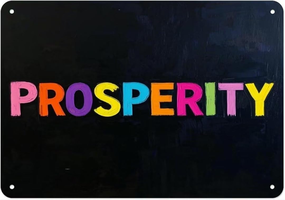 Prosperity Chic Art Wall Retro Decor Unique Artistic Tinplate Plaque Practical Decorative Gifts for Family Friends Tin Sign 8x12 Inch