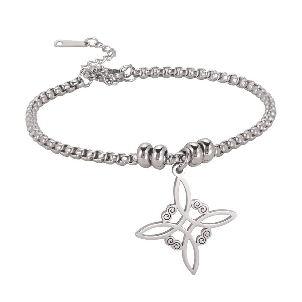 Braccialetto Uomo Donna Con Nodo Celtico | Ciondolo In Acciaio Inox 316L, Regolabile