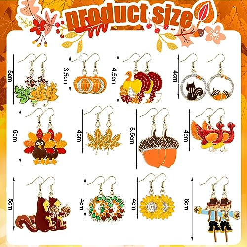 Bucherry 24 Pairs Fall Earrings for Women Bulk, Thanksgiving Halloween Earrings Christmas Dangle Jewelry for Holiday2