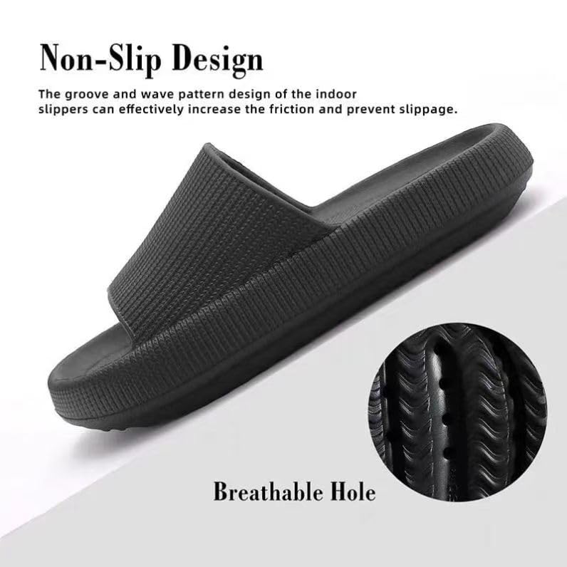 Cloud slippers for Women and Men,Pillow Slippers for Women and Men, House Slippers,Shower Shoes,Indoor Slides, Ultimate Comfort，Cushioned Thick Sole, Lightweight, Thick Sole, Non-Slip, Easy to Clean3