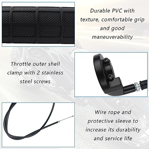 Image of Mini Bike Throttle Cable Kit with 7 /8 inch 22mm Dirt Bike Grips,Twist Throttle Compatible with Falcon 200 Mini Bike Motovox MBX10 MBX11 MBX12 Mini Bike Coleman CT200U CT200U-EX BT200X Mini Bike