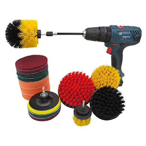 Bohren Sie Pinsel Und Scrub Pads 18 Stück Power-Scrubber Variety Pflegeset Mit Dem Reach-Befestigung All Purpose Cleaning Grout Drill-Pinsel-Set