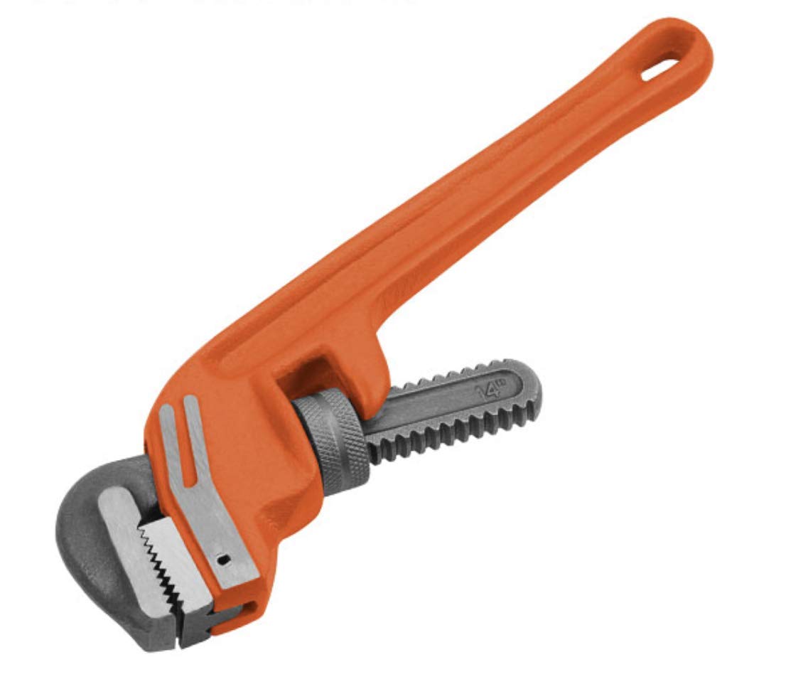 Wokin Pipe Wrench 8 Off Set Mobile Jaw, Orange, Black