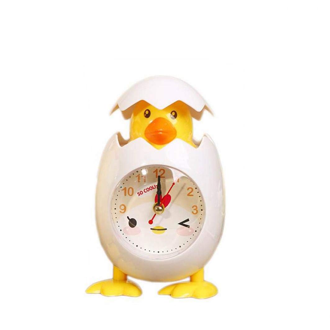 Grifri White Fashion Alarm Clock Cute Cartoon Chicken Egg Shell Alarm Clock Desktop Clock Alarm Clock For Children Gift Home Decor Festival Gift