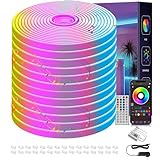 Ledagic 50FT RGB Neon Rope Lights, Outdoor Led Strip Lights Waterproof IP67 with Remote and App Control, Flexible Led Rope Lights, Music Sync Led Lights for Bedroom, Gaming, Outdoors Decor (1 Roll)