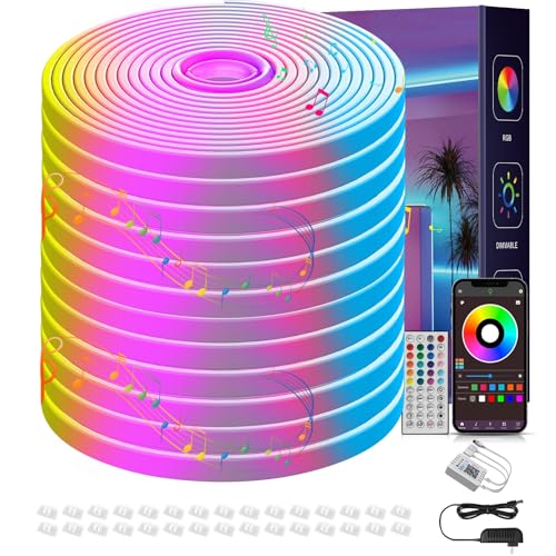 Image of Ledagic 50FT RGB Neon Rope Lights, Outdoor Led Strip Lights Waterproof IP67 with Remote and App Control, Flexible Led Rope Lights, Music Sync Led Lights for Bedroom, Gaming, Outdoors Decor (1 Roll)
