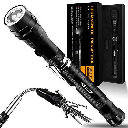 Gifts for Men Him Grandpa,Magnetic Pickup Tool with LED,Cool Christmas Stocking Stuffers for Men,Valentines Day Husband Gifts,Anniversary Birthday Fathers Day Gifts Idea for Dad Husband Boyfriend