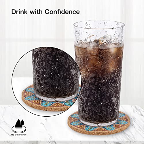 STARUBY 12 Pcs Cork Coasters, Coasters for Drinks for Coffee Table for Drinks Absorbent Kitchen Dining Room Decoration 10cm Round - Image 3