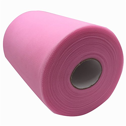Carrete de tela de tul de 15,2 cm x 91,4 m, más de 59 colores disponibles, para caminos de mesa, sillas, lazos, faldas, tutús, costura, manualidades, tela para boda, fiestas, regalos dark pink c108 Cover