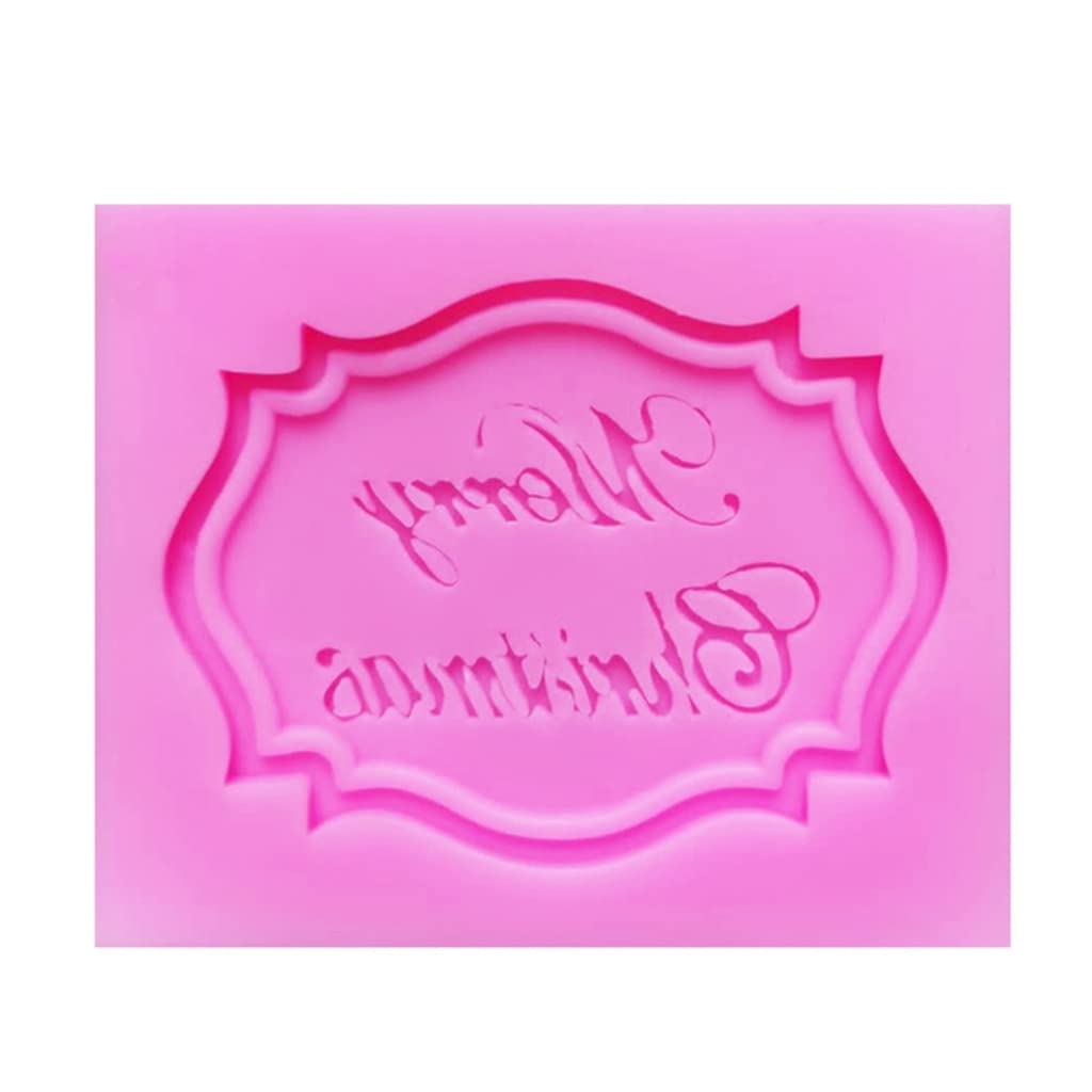 Jazuaiao Merry Christmas Letter Molds Chocolate Cake Decorating Tools Fondant Silicone Mold for Making Chocolate Candy Sugars Merry Christmas Molds