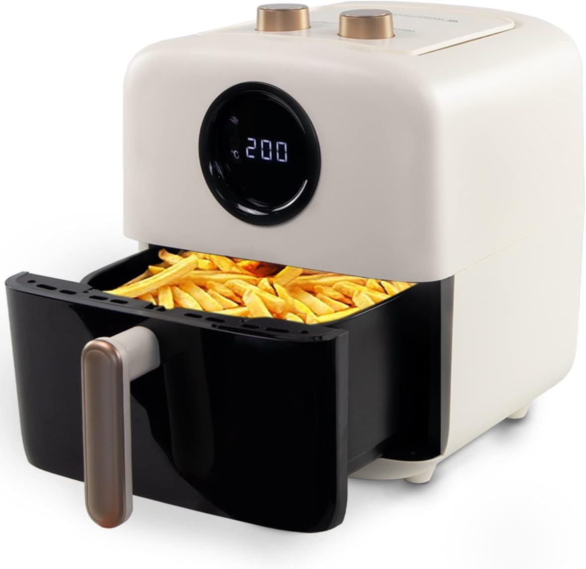Mobiclinic, Friggitrice ad aria, Dimensione XL, 5 Litri, Stile vintage,10 programmi, 1500W, Fino a 200ºC, Finestra trasparente, Display LED, Limos, Air fryer, Sistema di dissipazione del calore