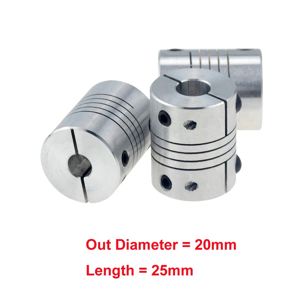 TEYWET Coupler 10pcs/lot D20L25 5x8mm for CNC Motor Jaw Shaft Coupler Clamp Flexible Coupling Metal (Inner Diameter : 5 X 8)