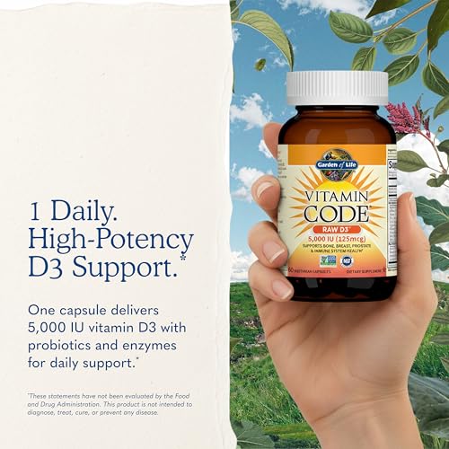 Garden of Life Vitamin Code Raw D3 5000 IU, 60 Vegetarian Capsules - image 7