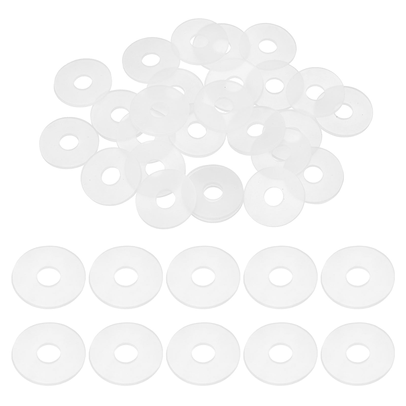 DEFANEX 25pcs M8 Silicone Flat Washer (8mm ID 25mm OD 2mm Thick) - Flexible O-Ring Sealing Fastener Spacer Gasket Washer Grommets Accessories for Faucet Water Hose Valve Pump