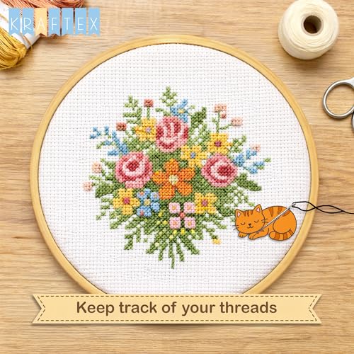 Image of Kraftex Magnetic Needle Minder. Needleminder for Embroidery & Sewing. Cute Needlepoint Accessories. Magnetic Needle Holder for Cross Stitch. Cute Magnet Pin Gift, Orange Cat