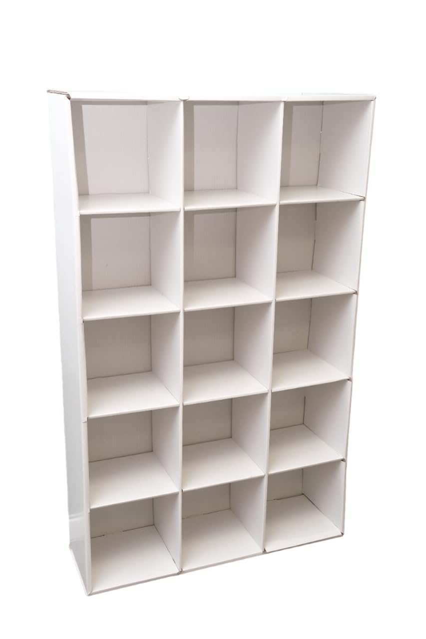 Weboxes Espositore Ecologico Bianco Con 15 Scaffali - Per Camerette Dei Bambini