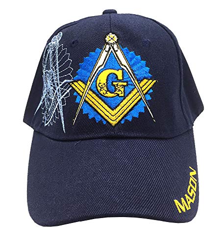 Image of AborenCo Freemason Mason Lodge Symbol Adjustable 3D Embroidery Baseball Cap Hat