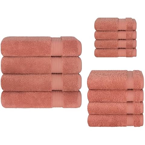 Cotton Paradise 4 Piece Bath Towel, 4 Piece Hand Towel & 4 Piece Washclothes Bundle Cover