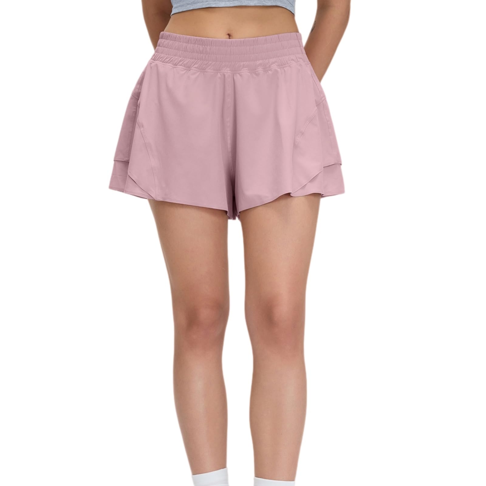 Pantaloncini Donna Sportivi Modello A Strati Plissettato con Ampia Fascia in Vita E Pantaloncini Interni, Ideale per Tennis E Allenamento in Palestra