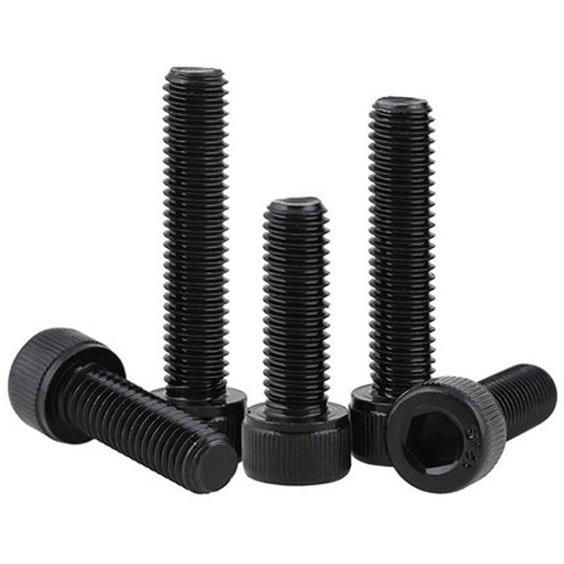 Tornillo Hexagonal de cabeza cilíndrica, rosca izquierda de M6, antialambre, 12,9 grados, Color Negro, 0.394-2.362 in de longitud - (Diámetro de