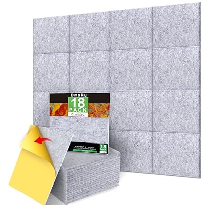 18 Pack Gray Acoustic Panels 12"X12"X 0.4" Soundproof Wall Panels Wall Decoration Sound Absorbing Panel High-Density Sound Deadening Panels Acoustic Treatment Panel For Home Studio