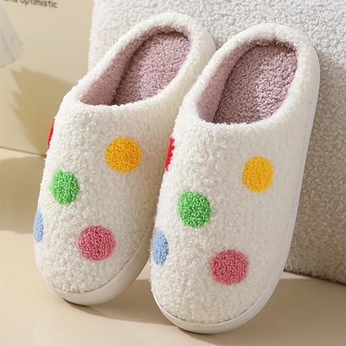 Image of LNERIP Animal Slippers Fruit Slippers Plant Slippers Various Cartoon Patterns Fluffy Soft Memory Foam Retro Indoor Outdoor Home Couple Shoes