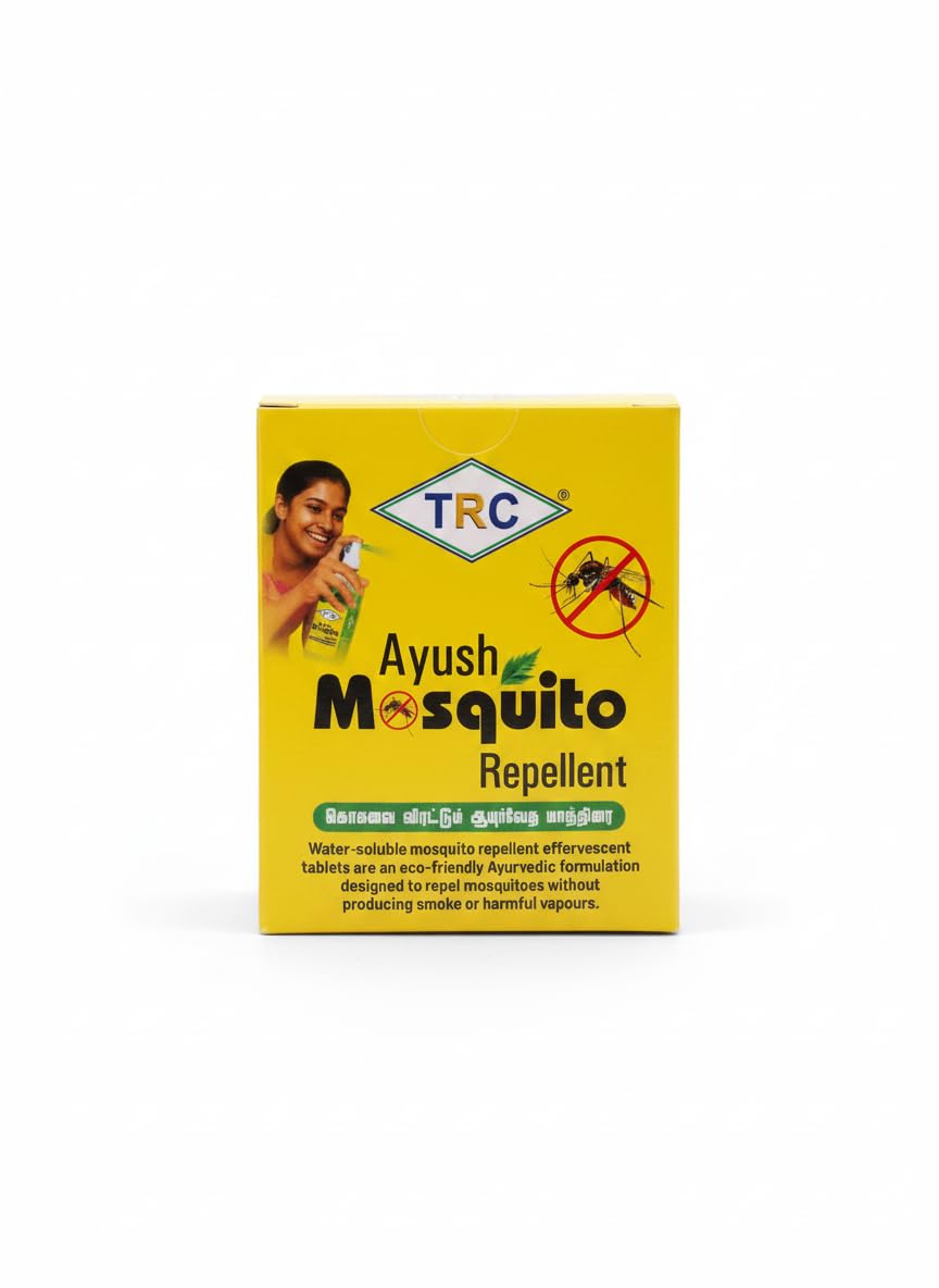 TRC Ayush Mosquito Repellent Tablet (5g) Pack of 2, Water Soluble, Herbal Ayurvedic Formulation, Neem Oil, Vetiver, Lemongrass, Eucalyptus