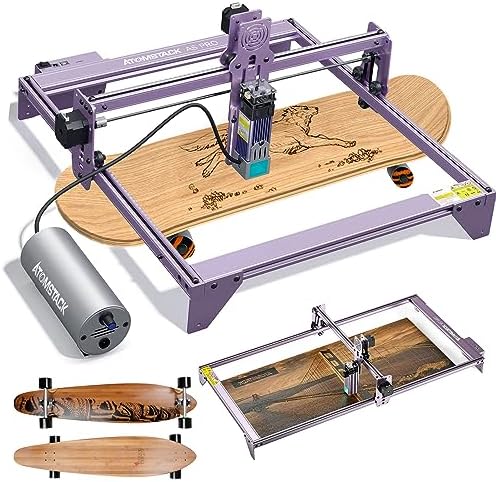 ATOMSTACK Grabadora láser P Serie A5 5.5W 40W con bomba de aire F30 30L/min Kit de grabado láser CNC Máquina de corte láser 850 x 410 mm Kit de extensión para grabado de gran superficie DIY