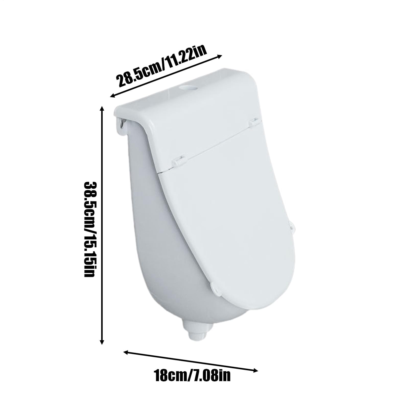 Orinal montado en la pared para exteriores, desviador de orina con tapa para niños, camping, casa rodante y patio trasero, solución ideal para baño al aire libre