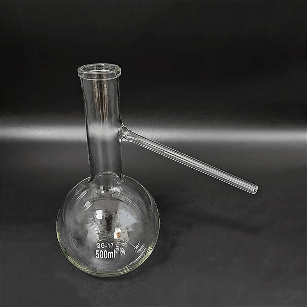 Matraz con tubo lateral de 500 ml/1000 ml con rama Matraz de fondo plano con tubo lateral de vidrio(500mL)