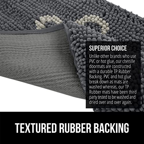 Image of GORILLA GRIP Dog Doormat, Absorbent Doormats for Muddy Dogs Paws, 60x36 Machine Washable SoakSTOPPER Rugs, Cleaner Floors, US Designed Pet Bed Door Mat, Indoor Entrance Pets Rug,Charcoal