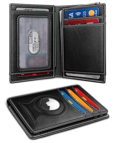 Image of BULLIANT Slim Wallet For Men 12Cards,Magnetic Flip Build-in Money Clip Airtag Compatible-RFID Blocking