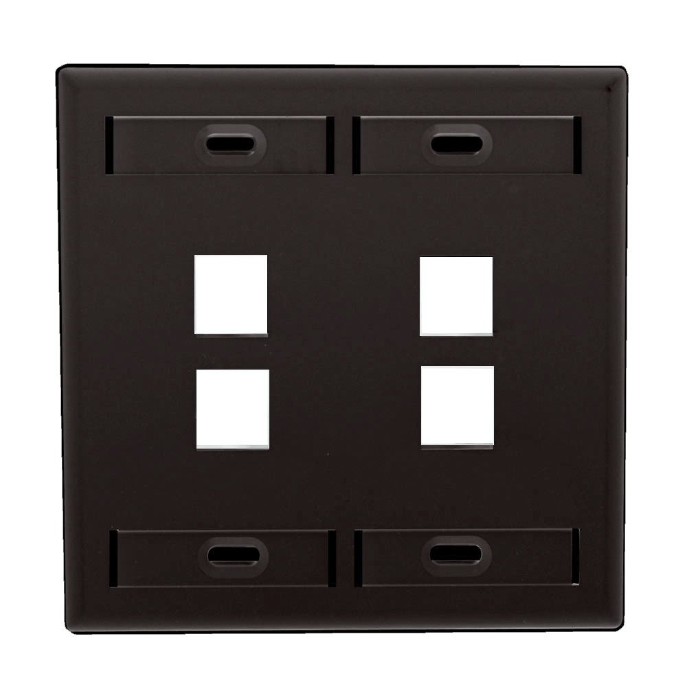 Leviton Renu QuickPort 2-Port Insert With Blank Adapter - Onyx Black Wall Plate Module