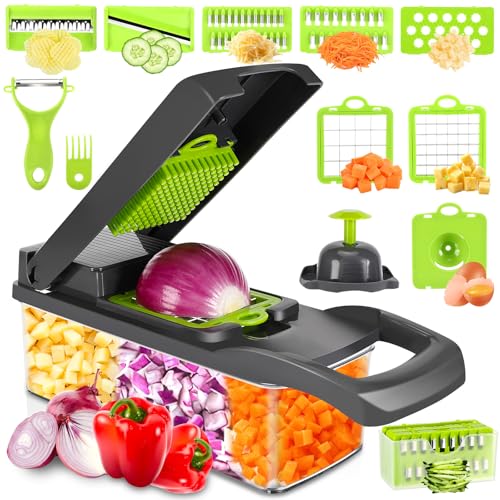 Lociban Gemüseschneider, Mandoline Gemüsehobel, 16 In 1 Mehrzweck Gemüse...