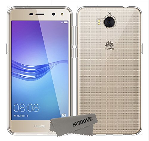 Sunrive Cover Per Huawei Nova Young / Y6 2017, Custodia Case in molle Trasparente TPU silicone Morbida Flessibile Pelle Antigraffio protettiva(tpu Nessuna immagine)